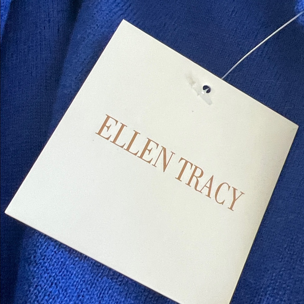 Ellen Tracy Royal Blue Crew Neck Sweater Merino Wool Size Large - Picture 5 of 5